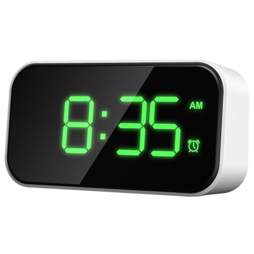 MUELODSIC フルスクリーン目覚まし時計 コンパクト設計 充電式 白色シンプルデスククロック 寝室 オフィス対応 耐衝撃ファッションモデル