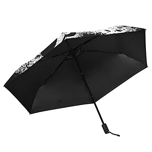 Parapluie pliable léger anti-UV résistant pluie motif musique noir