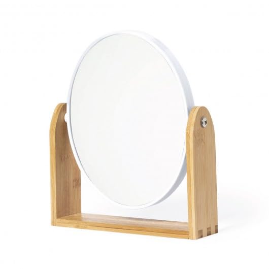 Vanity Makeup Mirror 8 Inch 1X/3X Magnification Bamboo Stand Double Sided 360 Degree Swivel Portable Table Desk Countertop Bathroom Makeup Shaving Mirror-image-23