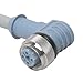 TURCK WSC WKC 572-20M NICKEL PLATED BRASS COUPLING, RIGHT ANGLE FEMALE CONNECTOR, M12 EUROFAST, RIGHT ANGLE MALE CONNECTOR, DEVICENET, CORDSET, 20 METER LENGTH, LARGE PLUG BODY, GRAY PVC JACKET, DOUBL