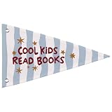 WEFKODO Cool Kids Read Books Pennant Banner Flag Nursery Kids Room Wall Decor,Retro Reading Nook Wall...
