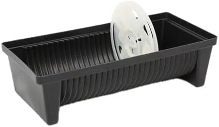 1 Pack Anti-Static ESD SMT Reel Box Tray Holder / Brace,Anti-Static SMT SMD Coil Bin Containers,Plastic Antistatic Reel Storage Rack (Small/410*190*110mm,Black)