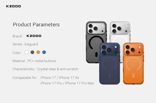 Image of FASHINA IceGuard Crystal Clear Case for Compatible With Iphone 17 | Anti-Yellow Transparent Back Cover | Shockproof Anti-Drop | Slim Fit | Scratch-Resistant | Fast Wireless Charging | Raised Camera Ring