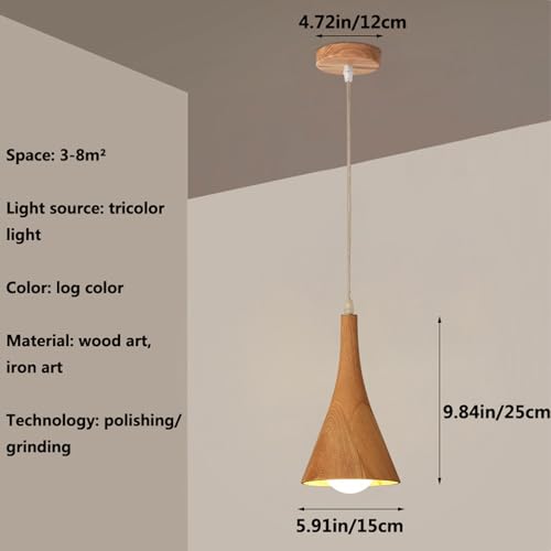 Lámpara colgante cónica led para mesa de comedor y salones de té estilo japonés 7