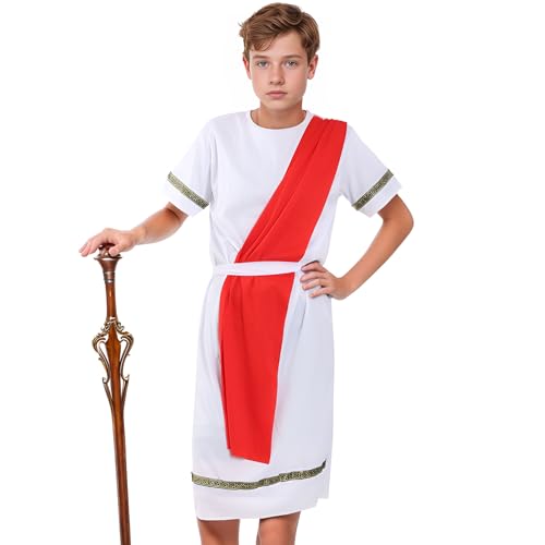Disfraz completo de toga estilo dios griego romano miniatura 2