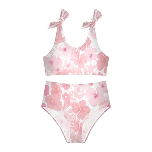 KLL Rose Pink Glitter Girls' 2 Piece Bikini Sets Quick-Dry Swimsuit Swimwear Adjustable Shoulder Strap3
