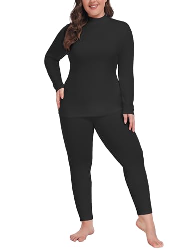 COOTRY-Plus-Size-Thermal-Underwear-for-Women-Long-Johns-Base-Layer-Winter-Top-and-Bottom-Sets