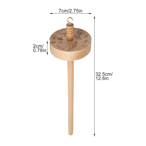 Handspindel aus Holz und Metall – Für Anfänger und Profis, mit Kerbe und Metallhaken – Bild 7