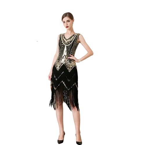Wuchieal Women's Flapper Dresses 1920s Beaded Fringed Great Gatsby Dress - Image 4