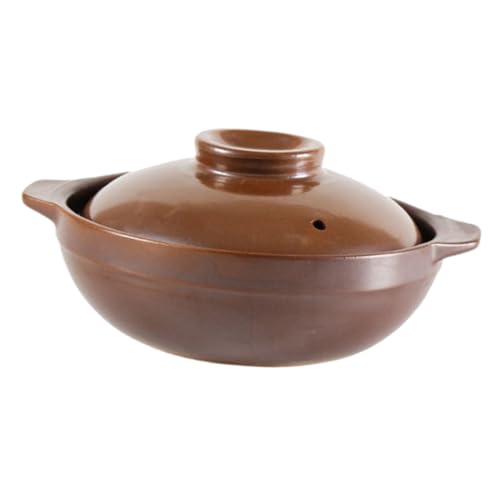 ULTECHNOVO Cazuela De Cerámica Para Cocinar Arroz y Estofados, Olla Grande De Doble Asa, Alta Temperatura, Utensilio De Cocina Tradicional Para Fuego Directo y Uso Doméstico
