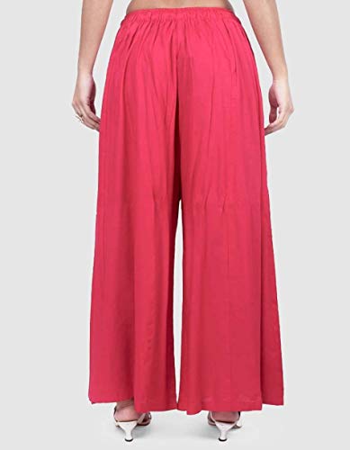 Image of TNQ Full Flared Cotton Palazzo Pants || Gold Print Printed Sharara Garara || Ethnic Or Casual Wear