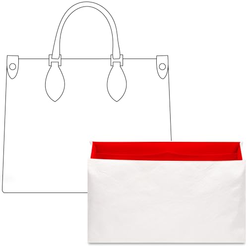 FANJI Project Tote Bag Organizer Insert for LV Onthego M Handbag, Custom Fit Inside Premium Rogue Coeur Lightweight WaterResistant Purse Insert with Cup Holder Accessories