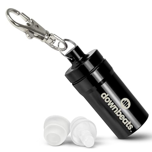 High Fidelity Ear Plugs for Hearing Protection - Discreet Clear for Concerts Festivals & Noisy Events - Up to 18dB Background Noise Reduction Reusable - Comes with Aluminum Case