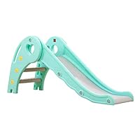WDW New Heart Design Kids Childrens Slide Green/Pink Indoor Outdoor Garden Toy Climbing Slide Steps