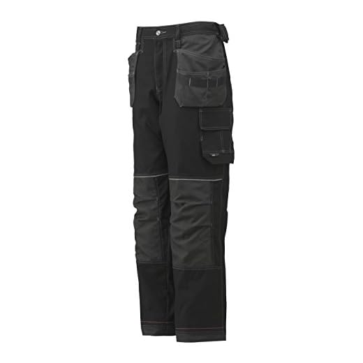 Helly Hansen hantverkare arbetsbyxor Chelsea Construction Pant 76441 monteringshål svart/grå Gr.52