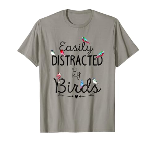 Easily distracted by birds T-Shirt Watercolor Birds Best Art T-Shirt