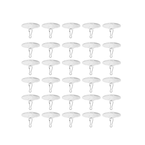 SinChic Crochets de Plafond Adhésif,30 PCS Crochets de Plafond Auto-Adhésifs Robustes Plastique Transparent Crochet Adhésif pour Accrocher Décorations Cuisine Salle de Bain Porte Murale Plafond