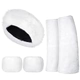 SATINIOR 3 Pieces Faux Fur Headband Set Ear Warmer Headwrap Furry Wrist Cuff Leg Warmers Boot Cuff Winter Accessories for Women Girls (White)