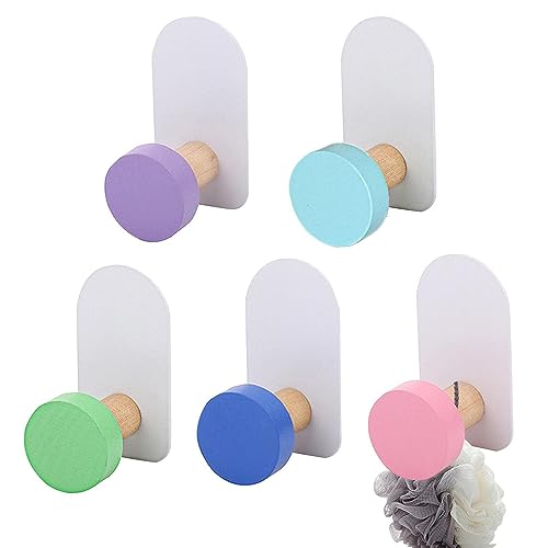 Bikasun 5 Stück Bunte Wandhaken, Handtuchhaken Wandhaken, Selbstklebende...