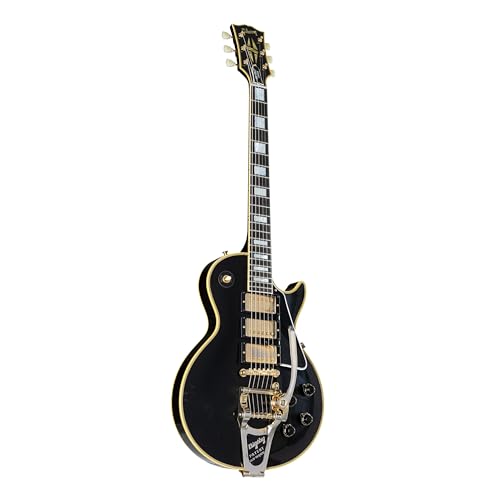 Gibson 1957 LP Custom Bigsby 3PU VOS Ebony #731159 – Guitare Électrique Personnalisée - Les Beatles, Paul McCartney, John Lennon, RIngo Starr, George Harrison Gibson 1957 LP Custom Bigsby 3PU VOS Ebony #731159 - Guitare Électrique Personnalisée