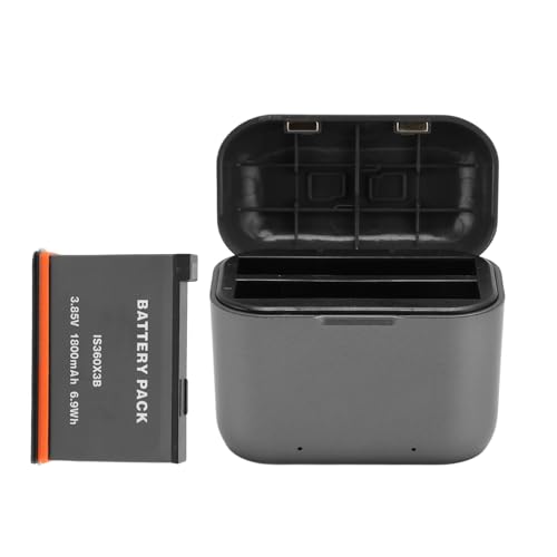 Camera Battery Charger with Battery Pack for Insta 360 X3 1800mAh 2 Channel Multiple Safety Protections Sports Camera Battery Charging Station