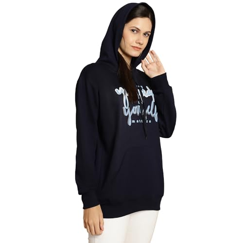 Image of Mack Jonney Printed Hooded Cotton Fleece Sweatshirt for Women-MACK32482