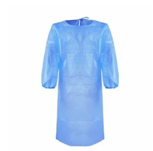 ASA TECHMED - Blue Impervious Isolation Gown, Poly Coated, Elastic Cuffs - Bulk Discounts Available (30)