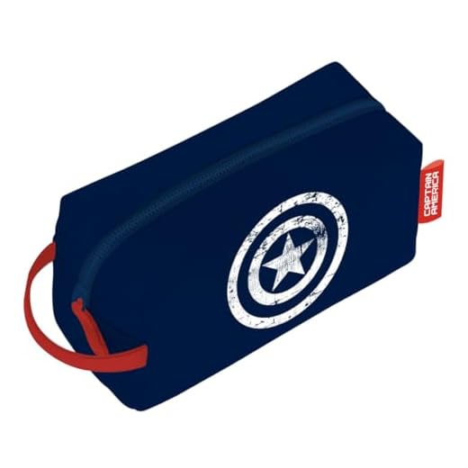 ARDITEX, Neceser Niño Capitan America, Bolsa de Aseo para Hombre, Estuche con Cremallera, Impermeable, Ideal para Organizar Productos de Aseo o Tus Pequeñas Cosas, 100% Poliuretano, 3 x 22 x 8 Cm