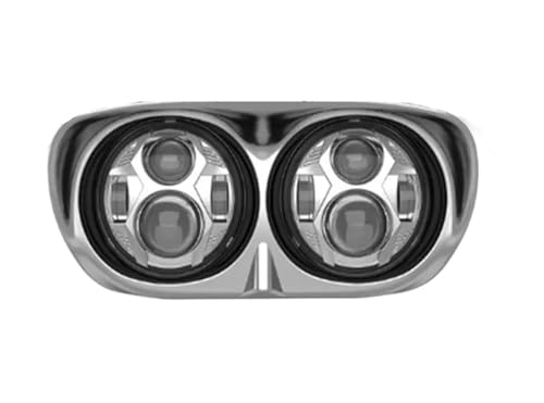 SRQORT Faros Faro Delantero Motocicleta 5,75 Pulgadas Luces LED Faro Delantero Doble Motocicleta 5,75 Pulgadas para Carretera para Glide para FLTR 98-13 Motocicleta Led Faro(Chrome)