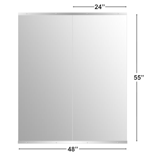 Image of Ruomeng Home Gym Mirror, 55''x24''x2PCS Full Length, Large Frameless Body Mirror Tempered Glass for Gym, Workout, Yoga, Garage, Dance Studio