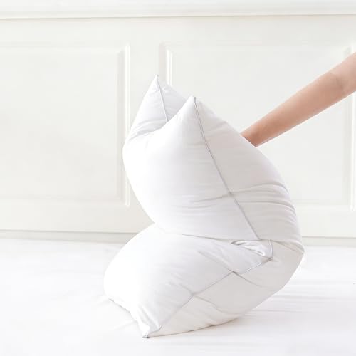 Image of Oubonun 30 inchx30 inch Throw Pillow Insert - 100% Cotton Cover, Plush and Supportive Decorative Pillow Insert, Cushion Inner for Couch, Sofa, Bed, Chair- Pack of 1