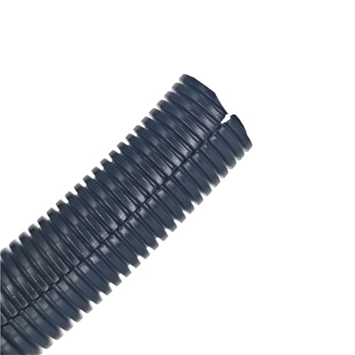 Leluo Conducto de manguera corrugado de plástico PP negro, aislamiento, arnés de cables, carcasa, línea de cable protectora, roscado de manguera Flexibilidad(OD18.5mm x 1meter)