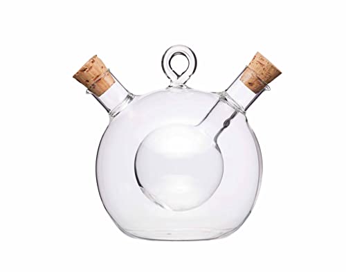 Aceitera vinagrera de cristal redonda Kitchencraft World of Flavours 2 en 1 transparente 2