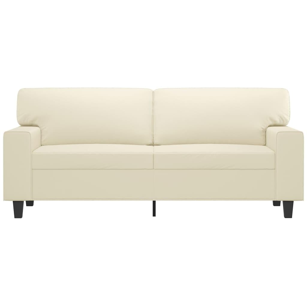 Sofa 2-osobowa, kremowa, 140 cm, sztuczna skóra, do salonu, wytrzymała metalowa rama, wygodne siedzenie, nowoczesny design do domu
