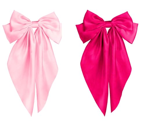 2Pcs Pinza Grande de Cinta Satinada en Capas para Mujer y Niñas, Pinza de Pelo Lazo Grande, Horquilla con Lazo miniatura 1