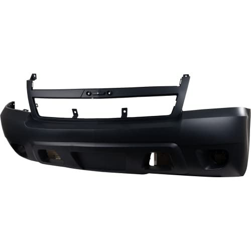 Evan Fischer Front Bumper Cover Compatible with 2007-2014 Chevrolet Tahoe, Suburban 1500, 2007-2013 Avalanche, Suburban 2500, Models w/o Off-Road Package, w/Fog Light Holes, w/o Parking Sensor Holes