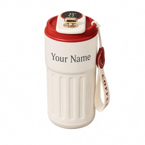 Image of Personalized Coffee Tumbler with Name, Double Wall Insulated Customized Travel Mug with Lid, Coffee Mug for,Men Valentine Day Gifts, Corporate Gifts for Employee (Red)