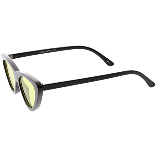 Image of zeroUV Women's Small Thick Neutral Colored Flat Lens Cat Eye Sunglasses 51mm