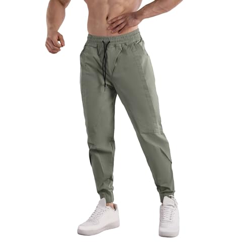 Pantalon de jogging d'été léger pour homme en coupe ajustée stretch