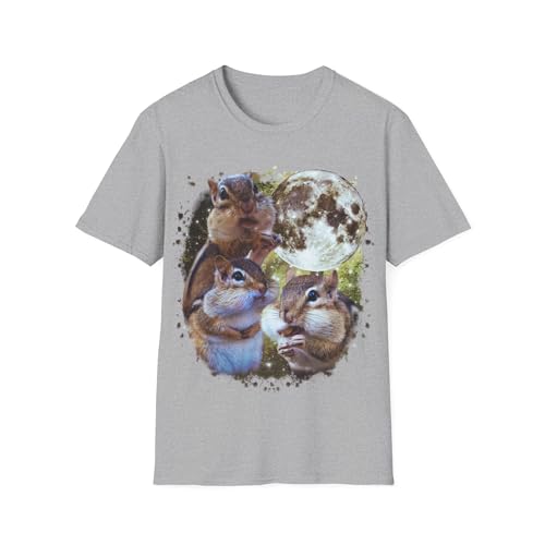 T-shirt graphique Three Squirrel Moon fini les vêtements fades sans style