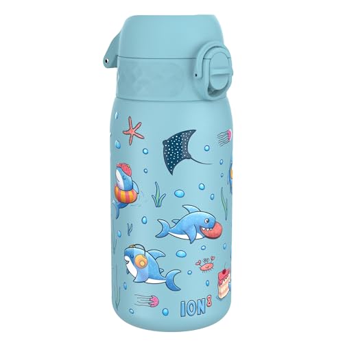 ion8 Botella De Agua, Acero Aislada Al Vacío, 320 ml (11oz), Tiburones