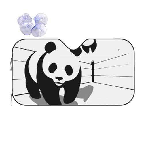 カーサンシェード パンダ WWF (2) アニメ カーフロントカバー 車用サンシェード 日よけ 紫外線対策 展開寸法 130x70cm 吸盤4個付 カーテン 遮光断熱 軽自動車 おしゃれ プレゼント