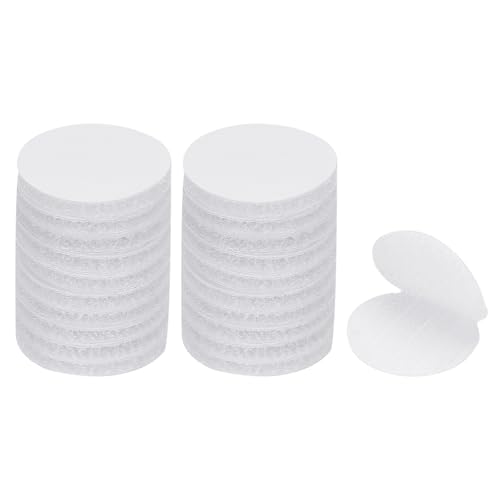 Image of PATIKIL 1 Inch Round Adhesive Hook and Loop Dots, 24 Pairs Circle Double Sided Sticky-Back for Home Office Crafting Car Phone Mount, White
