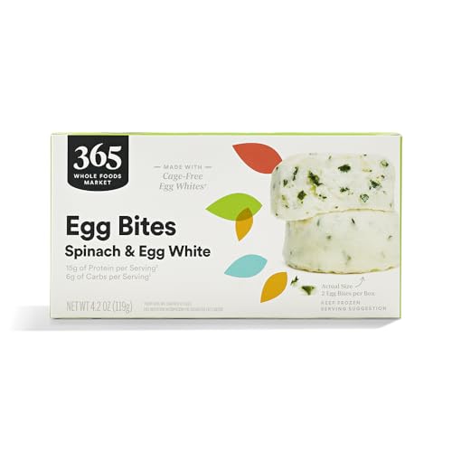 365 By Whole Foods Market, Egg White Bites, Spinach Basil Feta, Sous Vide, 4.2 Ounce