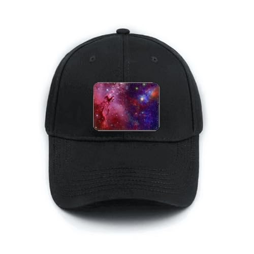 Casquette de baseball noire réglable avec motifs nuages et étoiles brodés pour un look unique