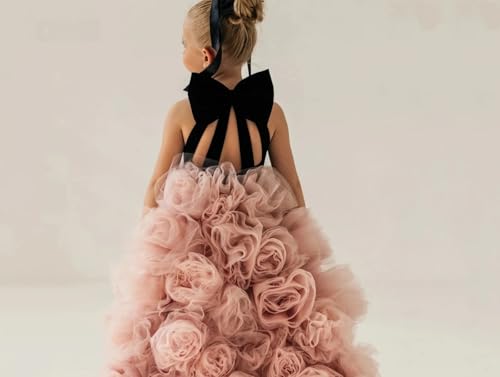 High Neck Tulle Flower Girl Dresses for Wedding Kids Princess Pageant Dress Girls Prom Party Ball Gown3