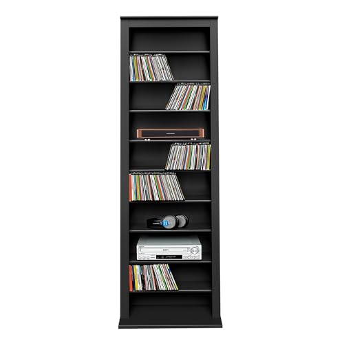 Image of Prepac Narrow Cabinet Media Storage, Slim Barrister Tower, Black