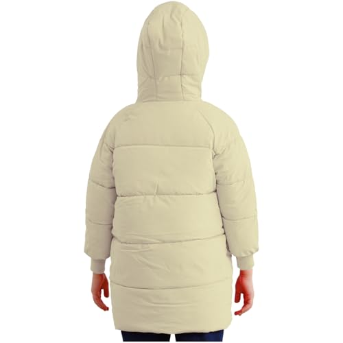 Loyan Toddler Boys Girls Thick Padded Coats Lightweight Winter Outerwear Hooded Puffer Jackets Beige 4-5 Years2