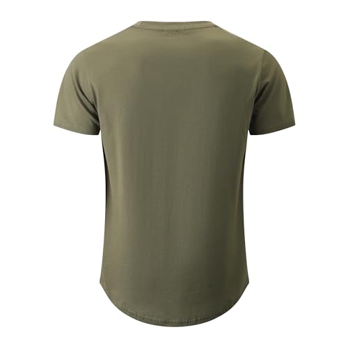Image of YININF Men's T-Shirts Hipster Short Sleeve Solid Color Crew Neck Cotton Soft Fitted Tees