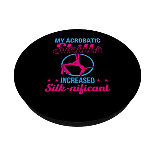 Aerial Silks For Aerial Dancer Silk Aerialist Air Acrobat PopSockets Swappable PopGrip, Black - Image 2